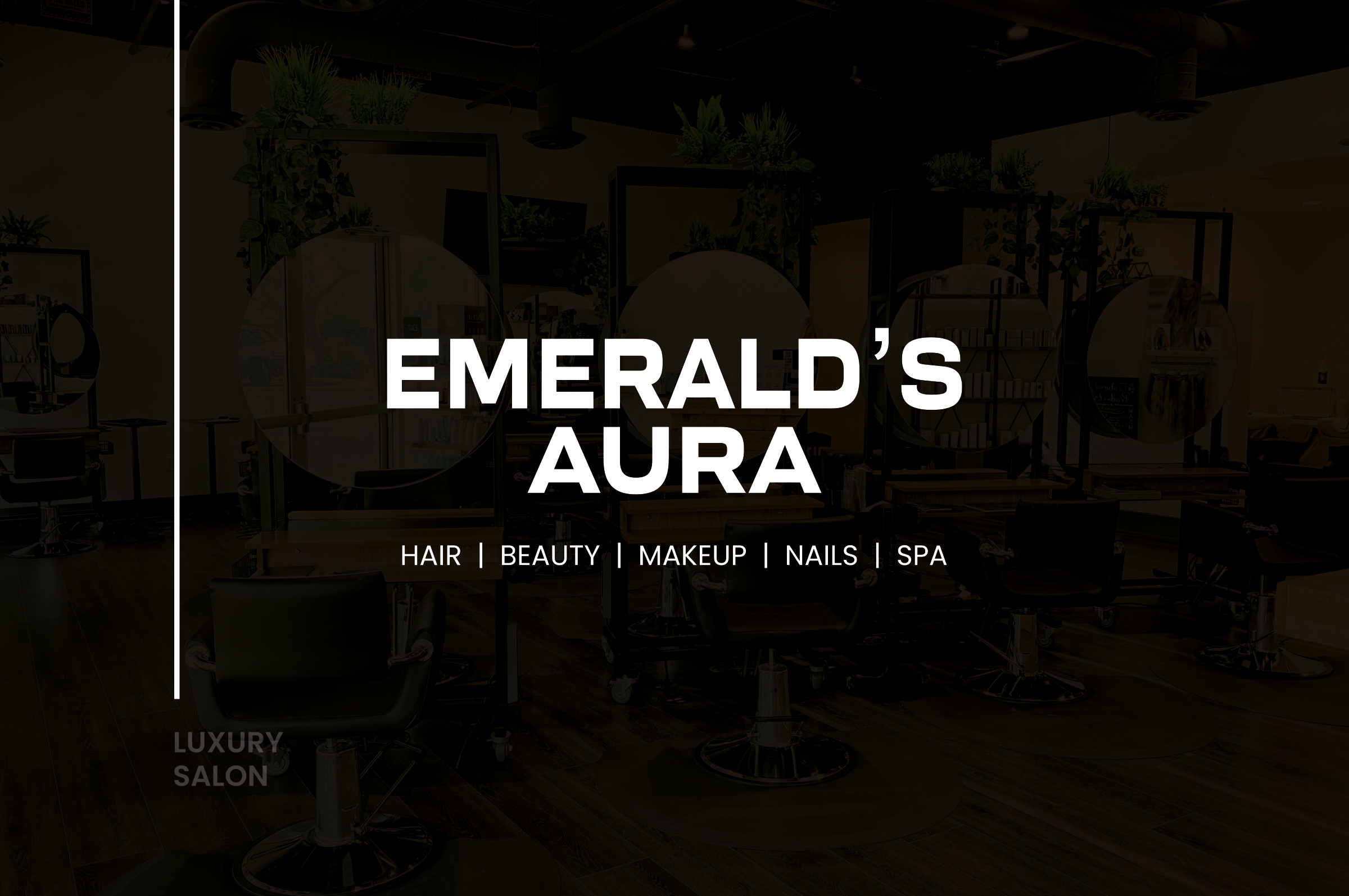 Emeralds Aura salon branding image